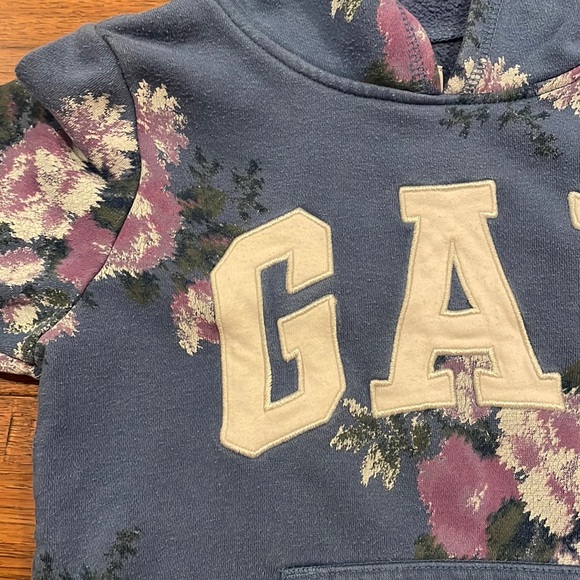 Gap Kids Girls Hooded Flowered Sweatshirt- Size Small - Picture 12 of 16